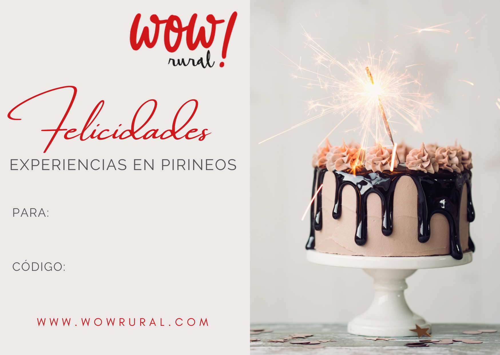 Tarjeta regalo cumpleaños WOW Tarjeta regalo cumpleaños WOW