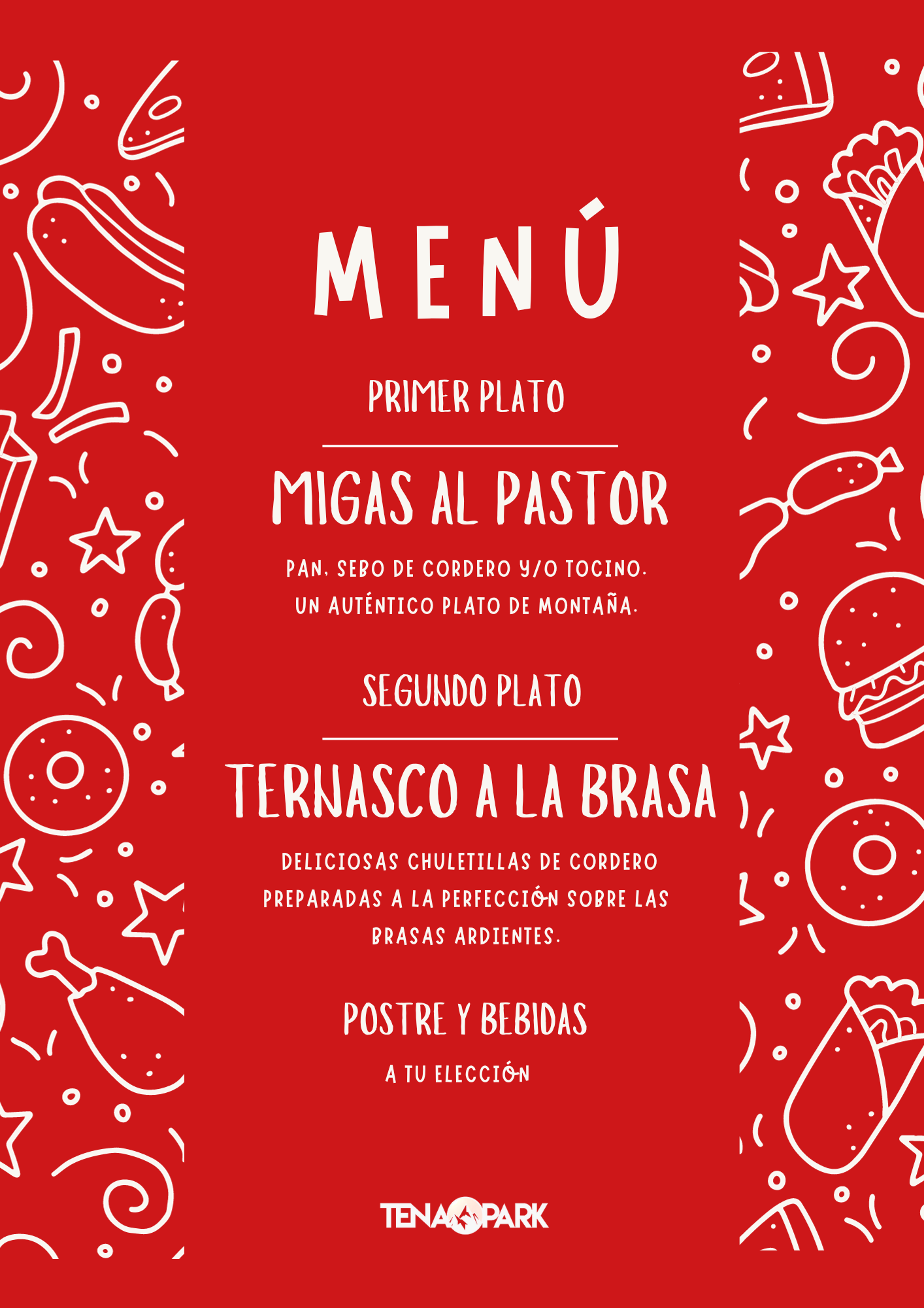 Menú Menú incluido en el pack
